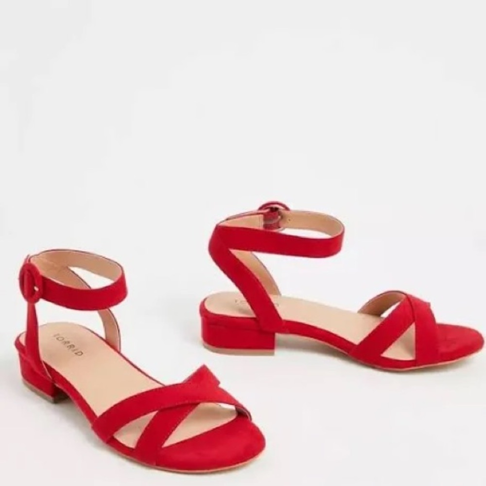 Torrid Red Ankle Strap Sandals